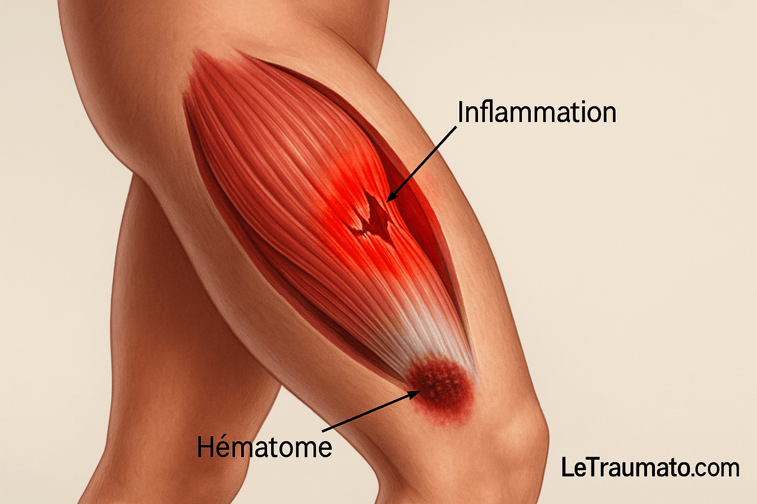 Sportif se tenant l'arrière de la cuisse après une déchirure musculaire